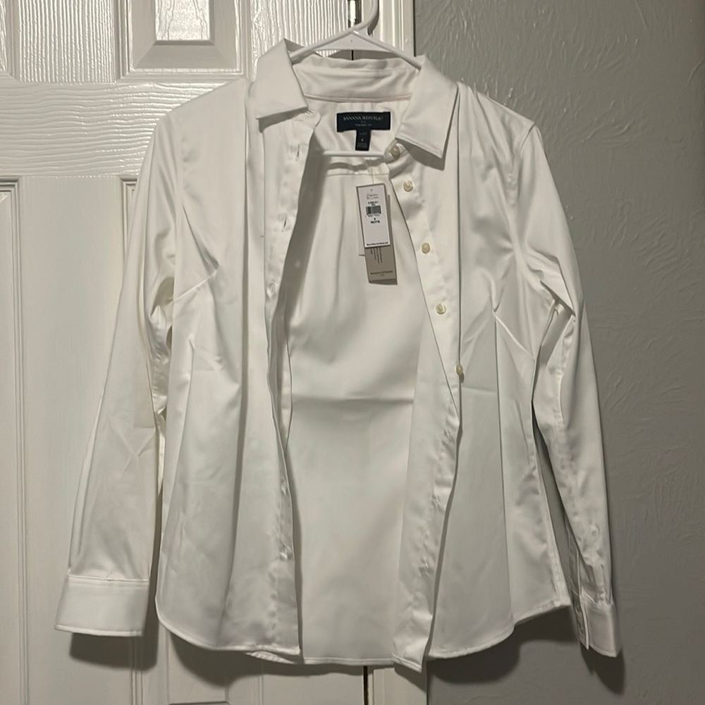 banana republic white button up